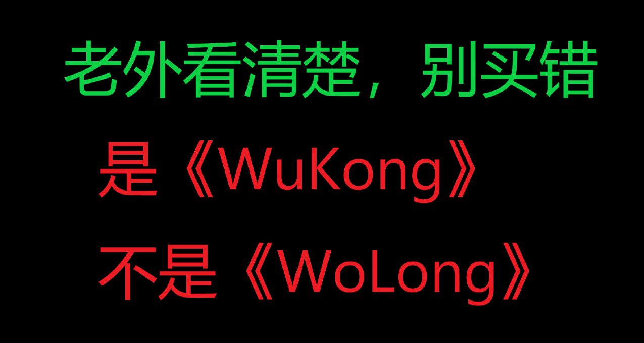 是《WUKONG》！別買成《WOLONG》，熱心網友提醒外網玩家別買錯了