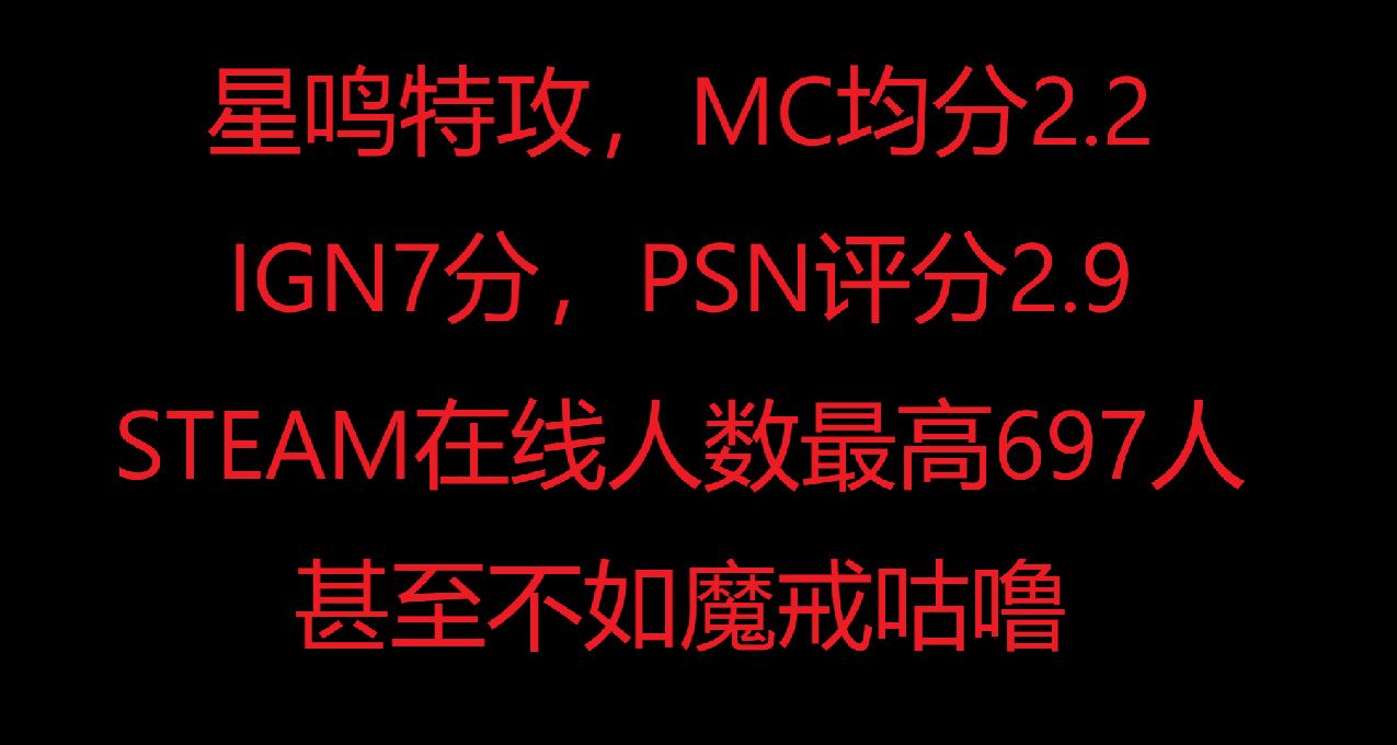 《星鸣特攻》MC用户均分2.2，IGN给出7分，STEAM在线人数不如咕噜