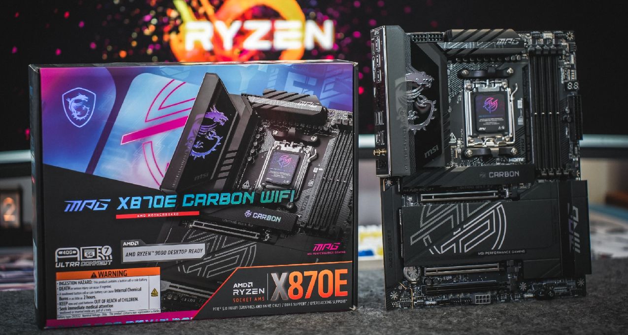 新锐龙9000的超强座驾！微星MPG X870E CARBON WIFI主板开箱+拆解