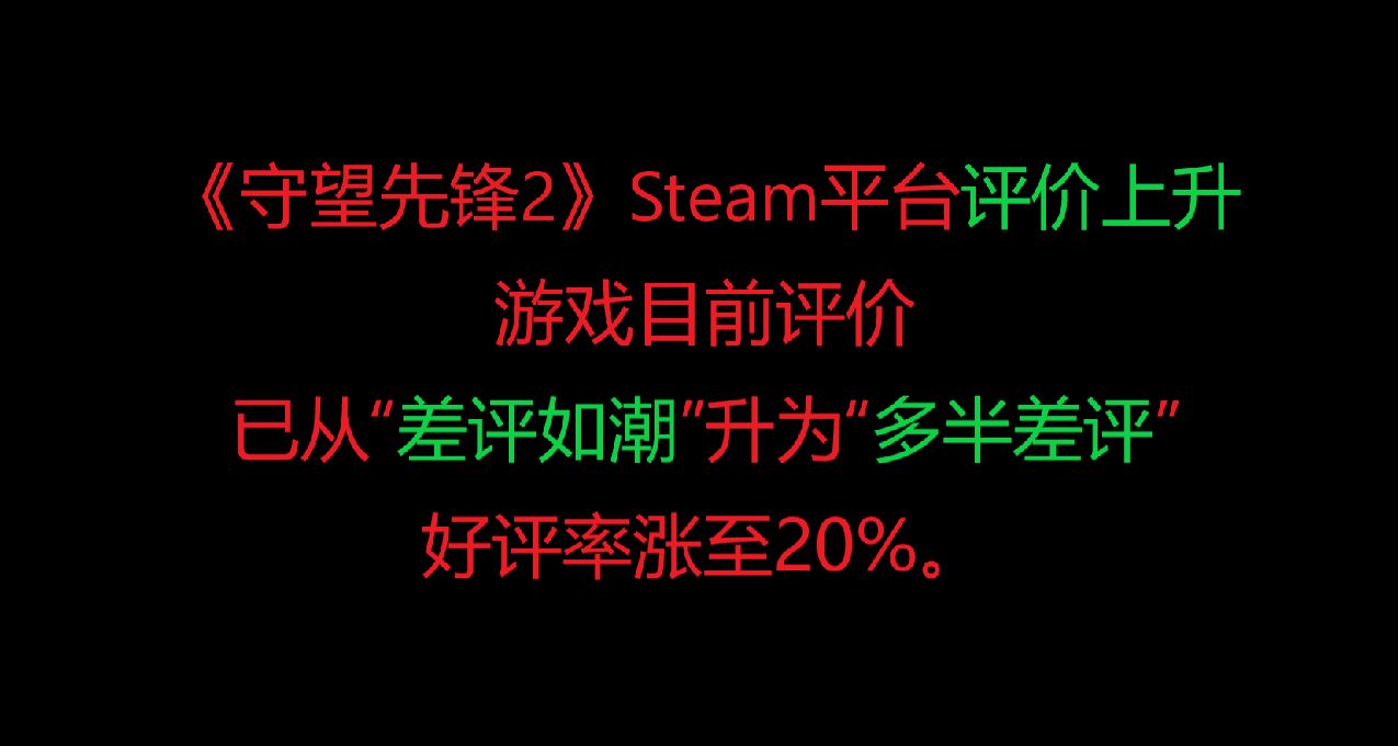 《守望先鋒2》Steam平臺評價上升，已從差評如潮升爲多半差評