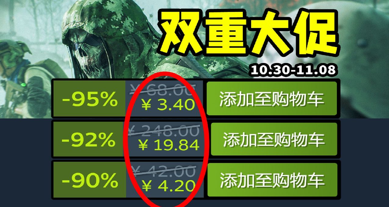 雙重大促！Steam萬聖節遇上雙十一！新史低扎堆掏空錢包！爆肝60款