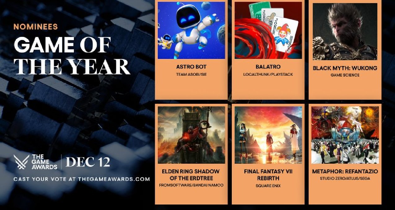 TGA2024年度最佳遊戲提名名單確定！黑神話悟空上榜