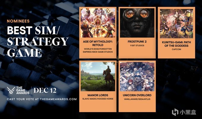 感谢哥们支持！《冰汽时代2》获得TGA年度最佳策略游戏提名