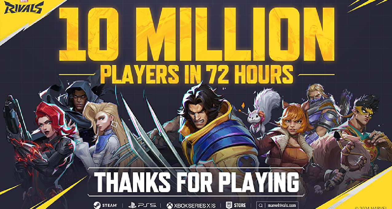 網易宣佈《漫威爭鋒》3天內全球玩家數達到1000萬