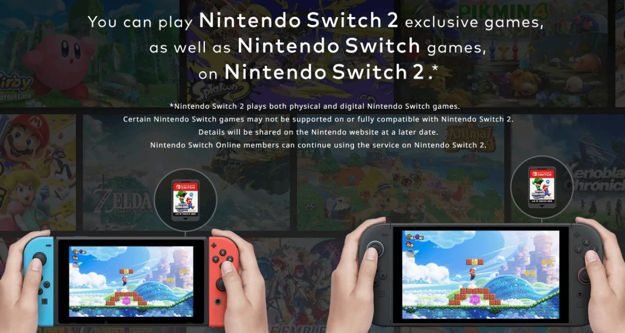 任天堂Switch 2兼容性警告：並非所有遊戲都能在新機上運行