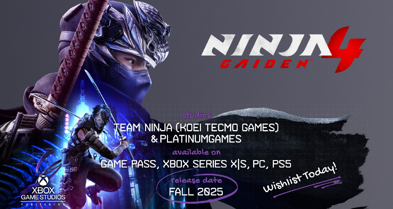 《忍者龍劍傳4》Steam頁面開放，計劃2025年發行，首發加入XGP