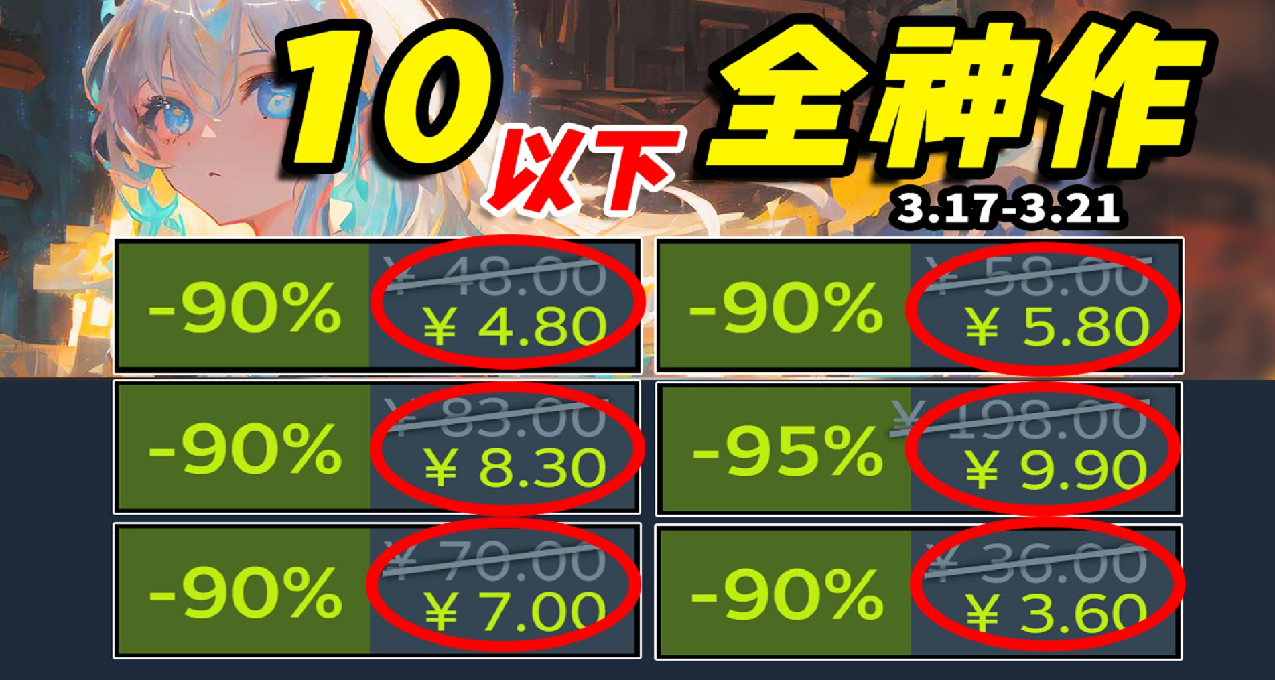 Steam春促最后机会！36款10元以下神作推荐！3.20