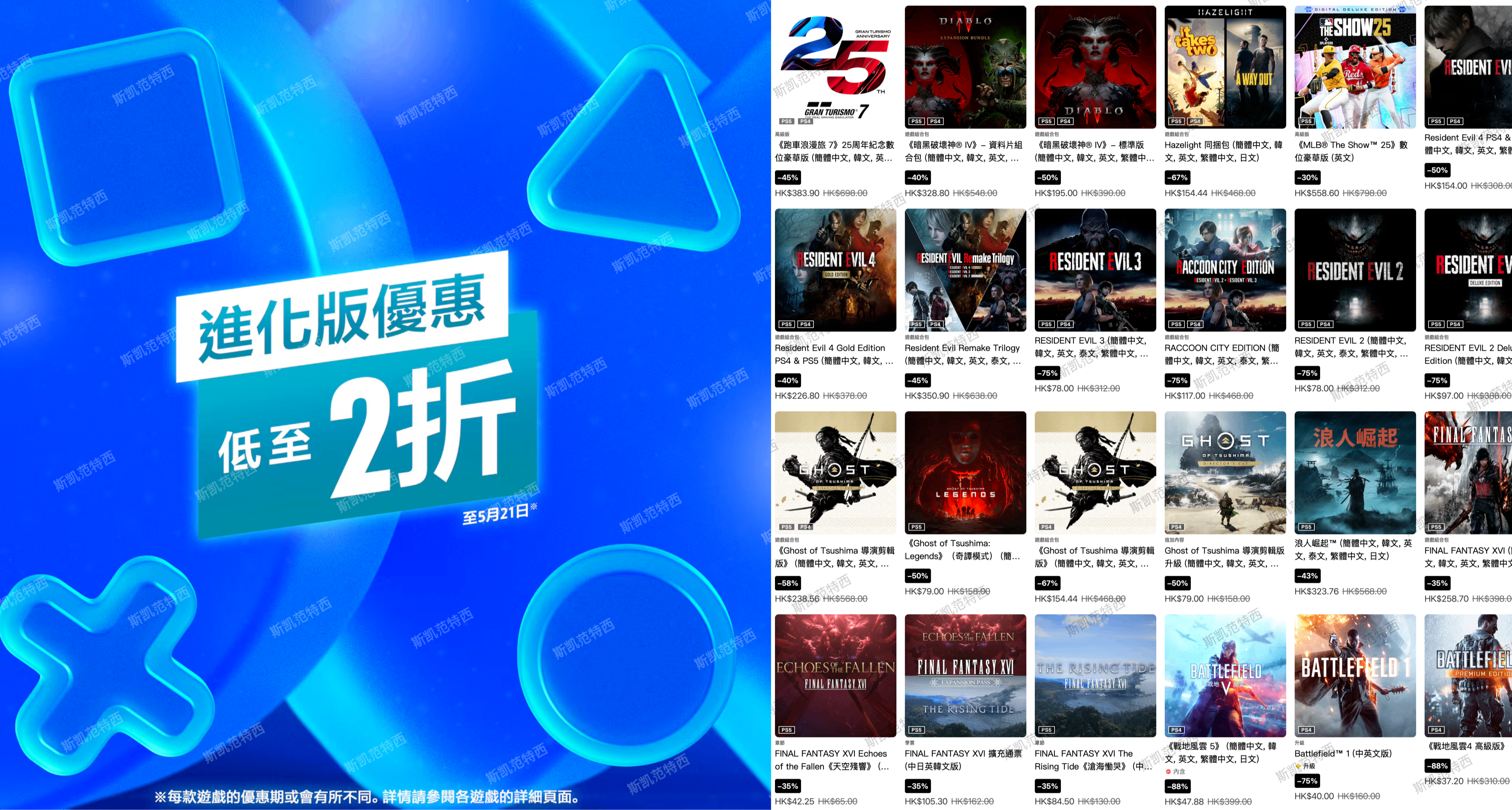 索尼PS商店開啓進化版優惠（至5月21日）