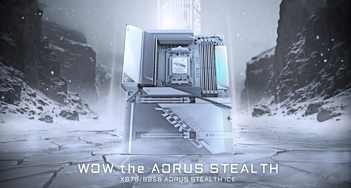 技嘉發佈AORUS STEALTH ICE系列新品AMD X870/B850背插主板
