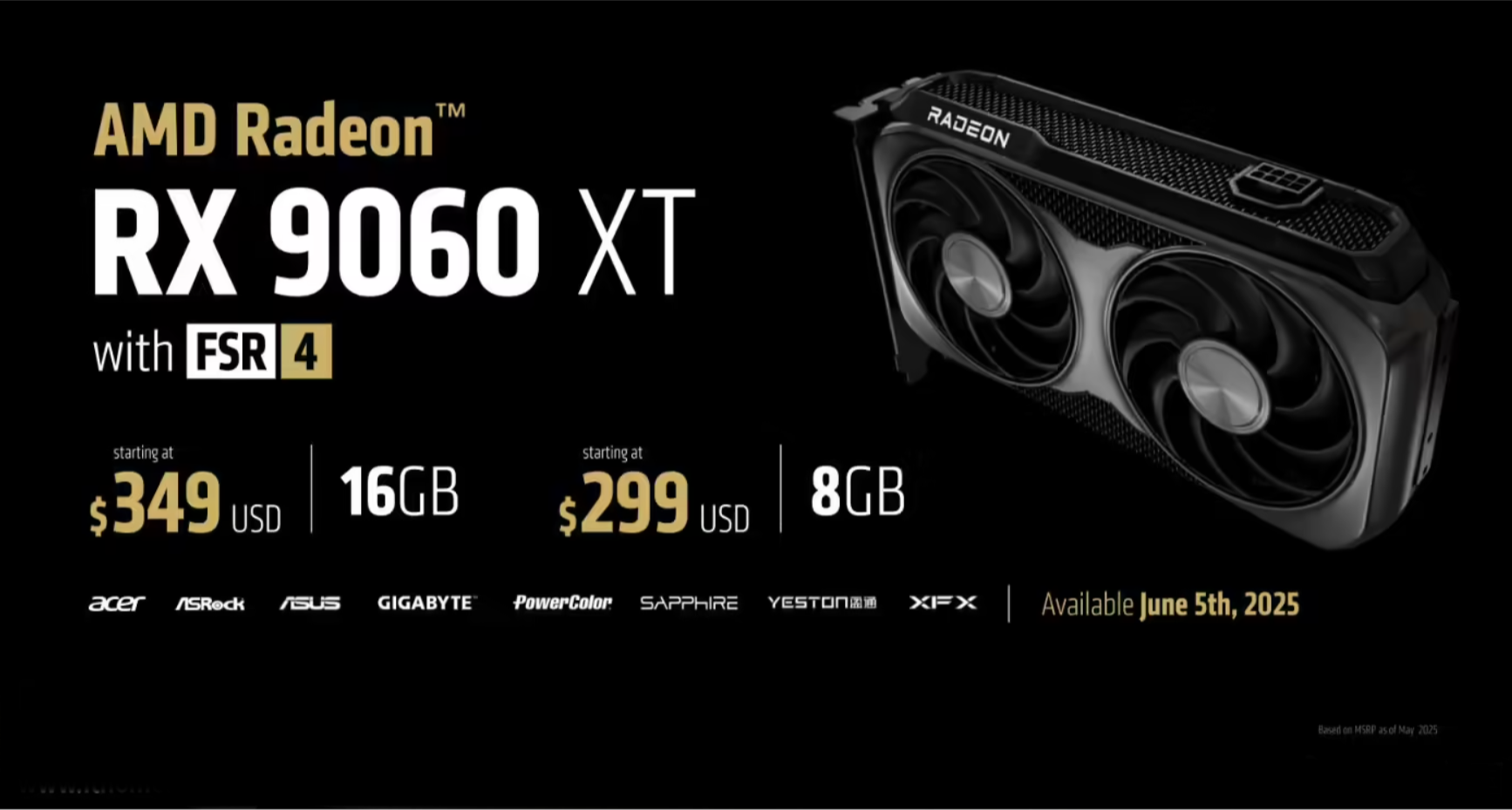 AMD 9060 XT 顯卡國行價格公佈：2499元起！香不香你來說~