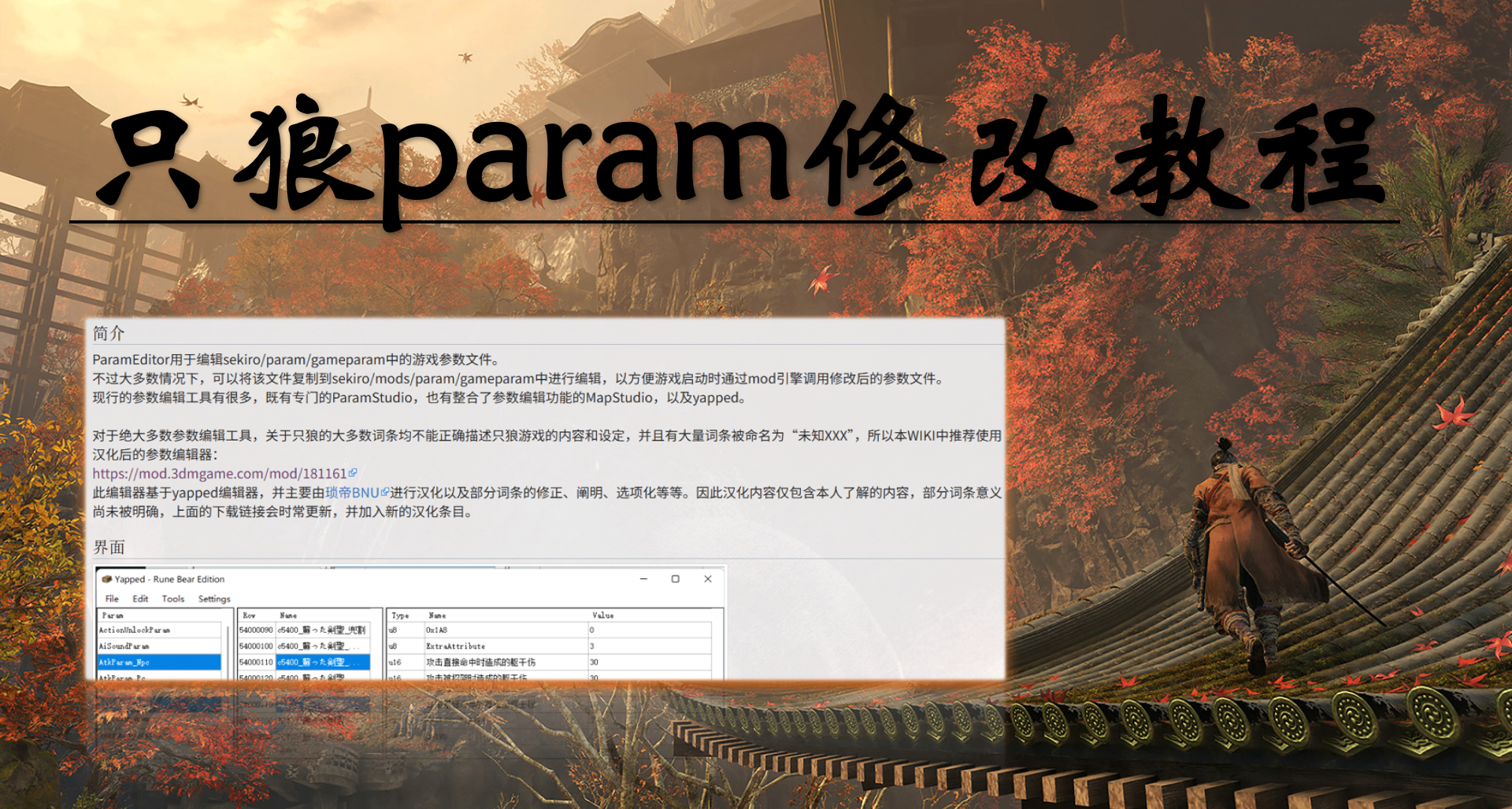 只狼，针对param值的简单教程