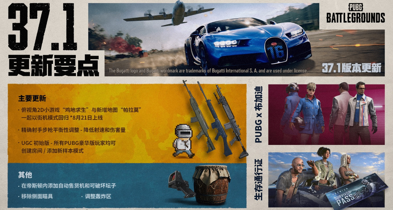 9小时停机维护：新反作弊功能、布加迪、S1897升级皮、连狙削废