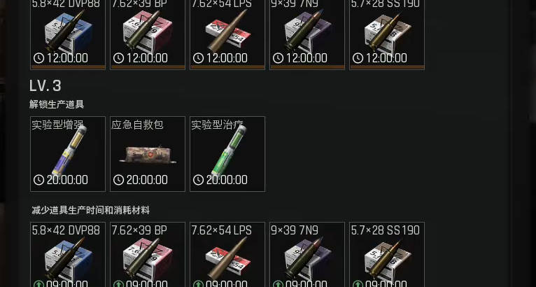暗区下赛季个人据点升级所需材料（速囤）