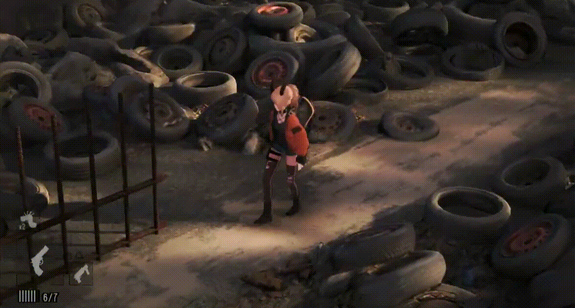 昨天这女娃儿一枪打崩了，今天就开始耍酷了！