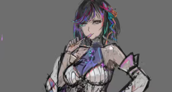 魔法花园 的一个可攻略NPC的立绘草稿