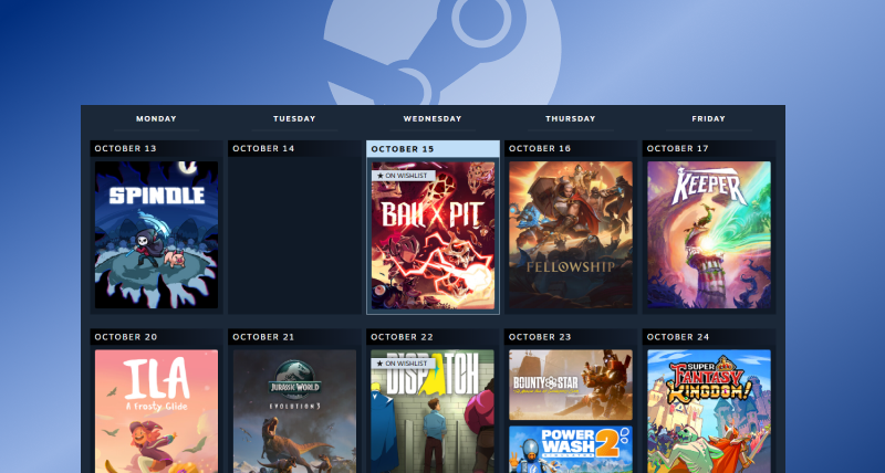 Steam宣佈推出全新商店功能“個人日曆”