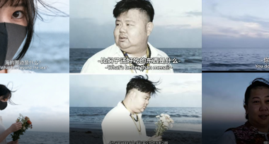 用AI生成的海边氛围三宫格，怎么内容变得越来越抽象了？