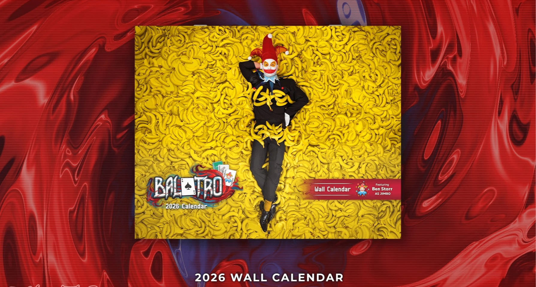 《小丑牌》官方日曆（2026）公佈，含演員本·斯塔爾小丑裝扮照片