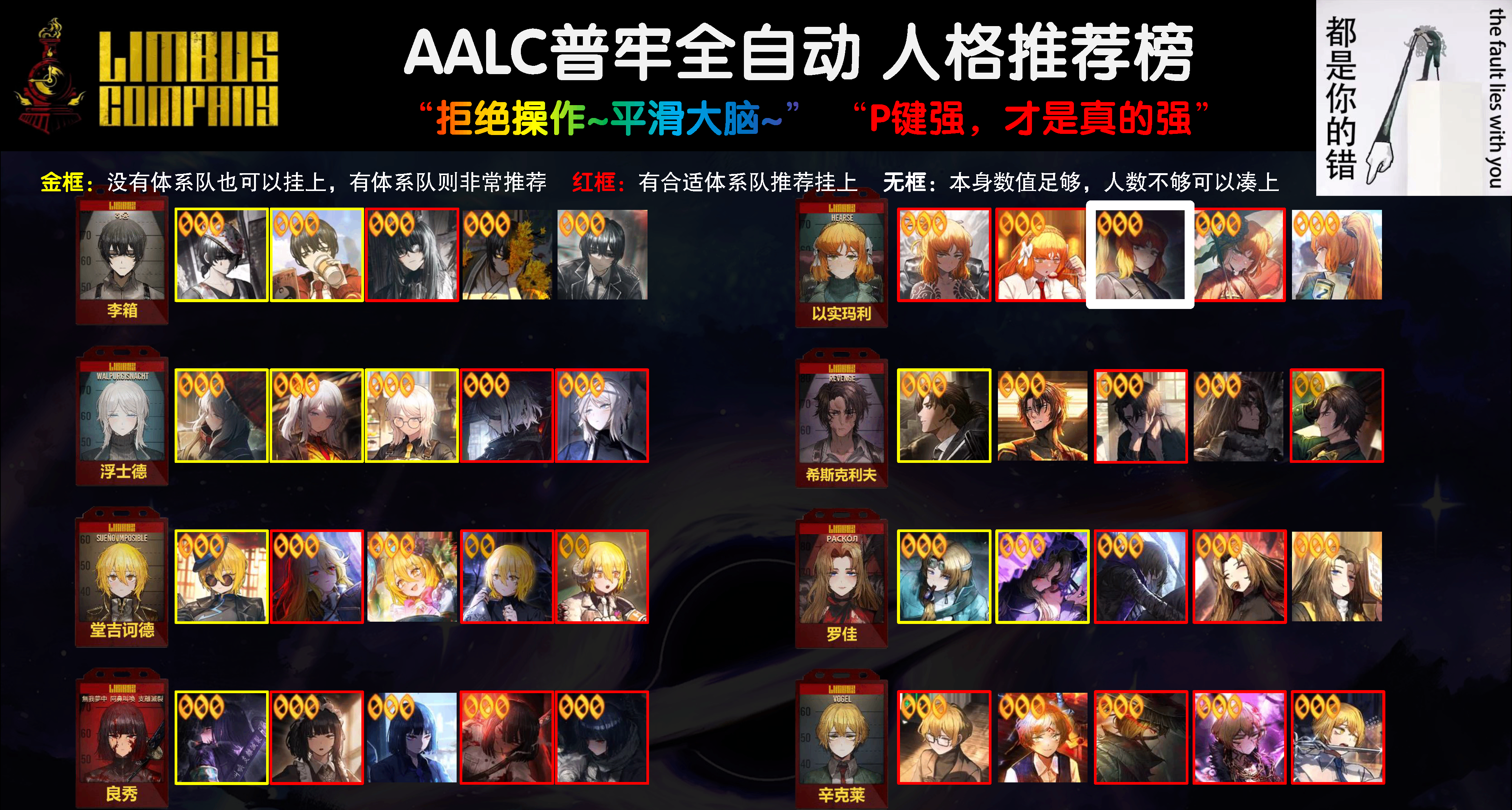 攻略｜11.06镜牢全自动P 人格强度推荐榜+新瓦夜人格测评