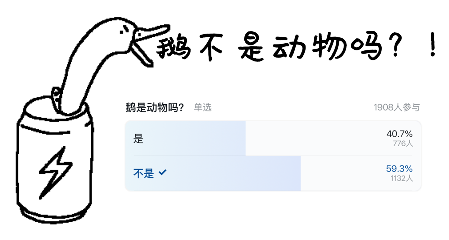 60%盒友認爲鵝不是動物？——《神經鵝》決定正面回答！