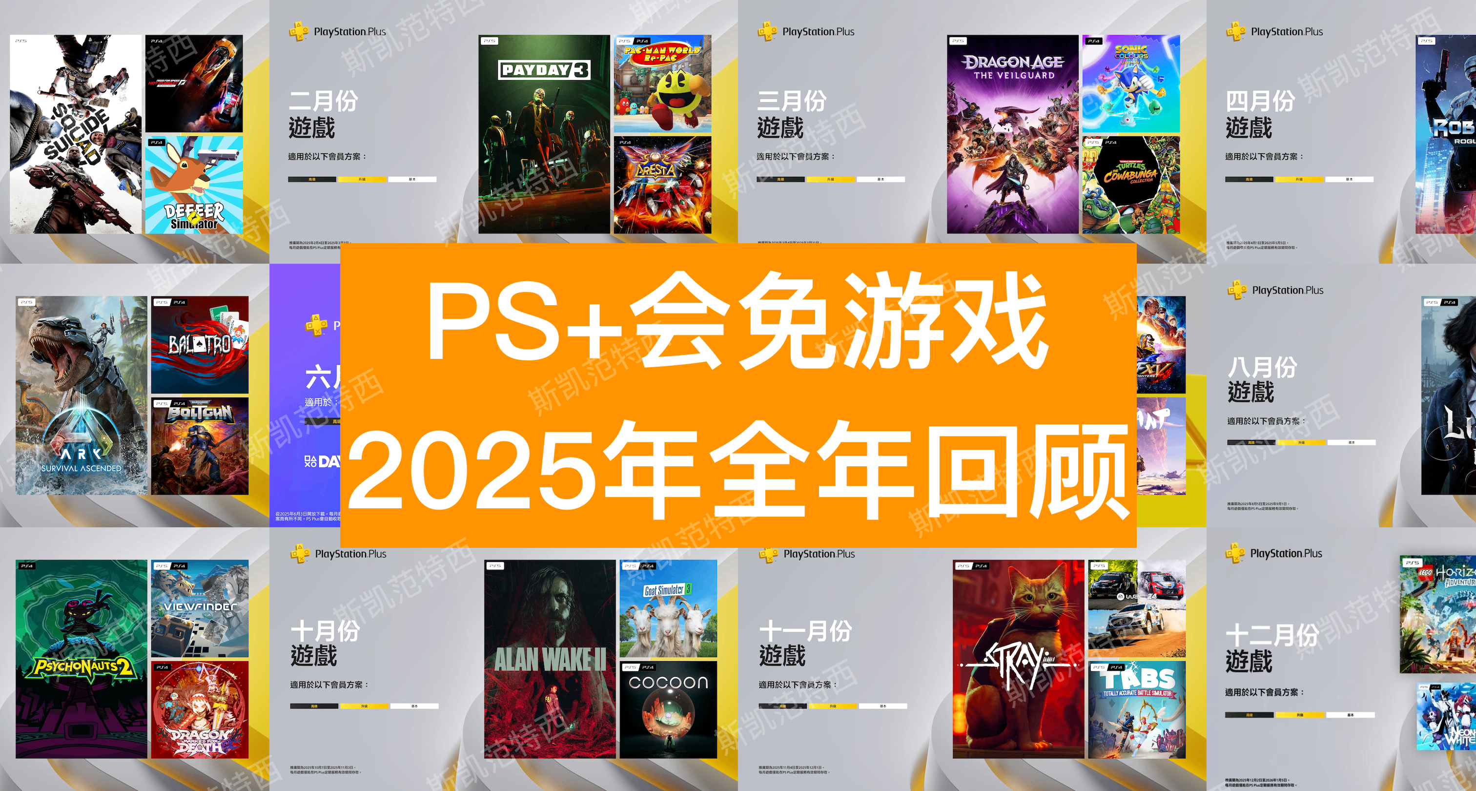 2025年港服PS+会免游戏全年回顾