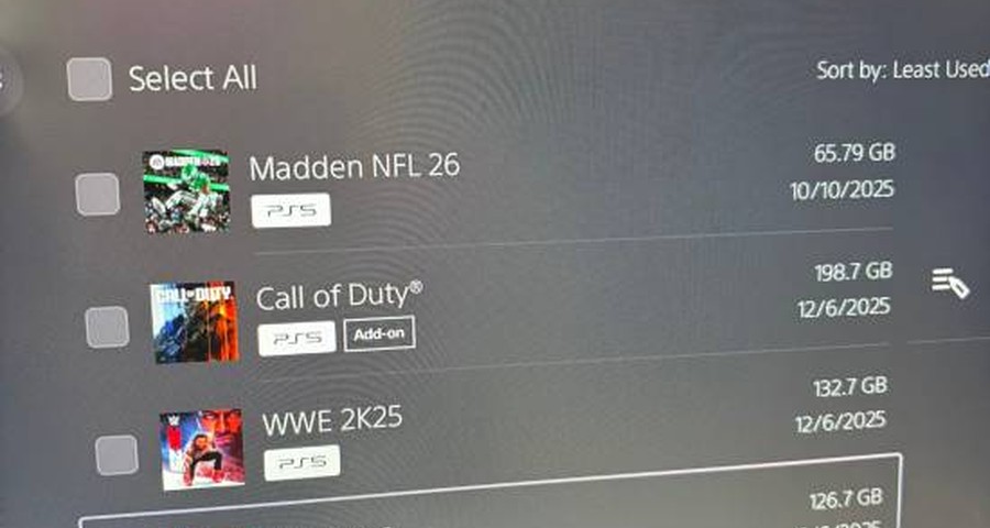 500G硬盤僅裝4款遊戲引熱議