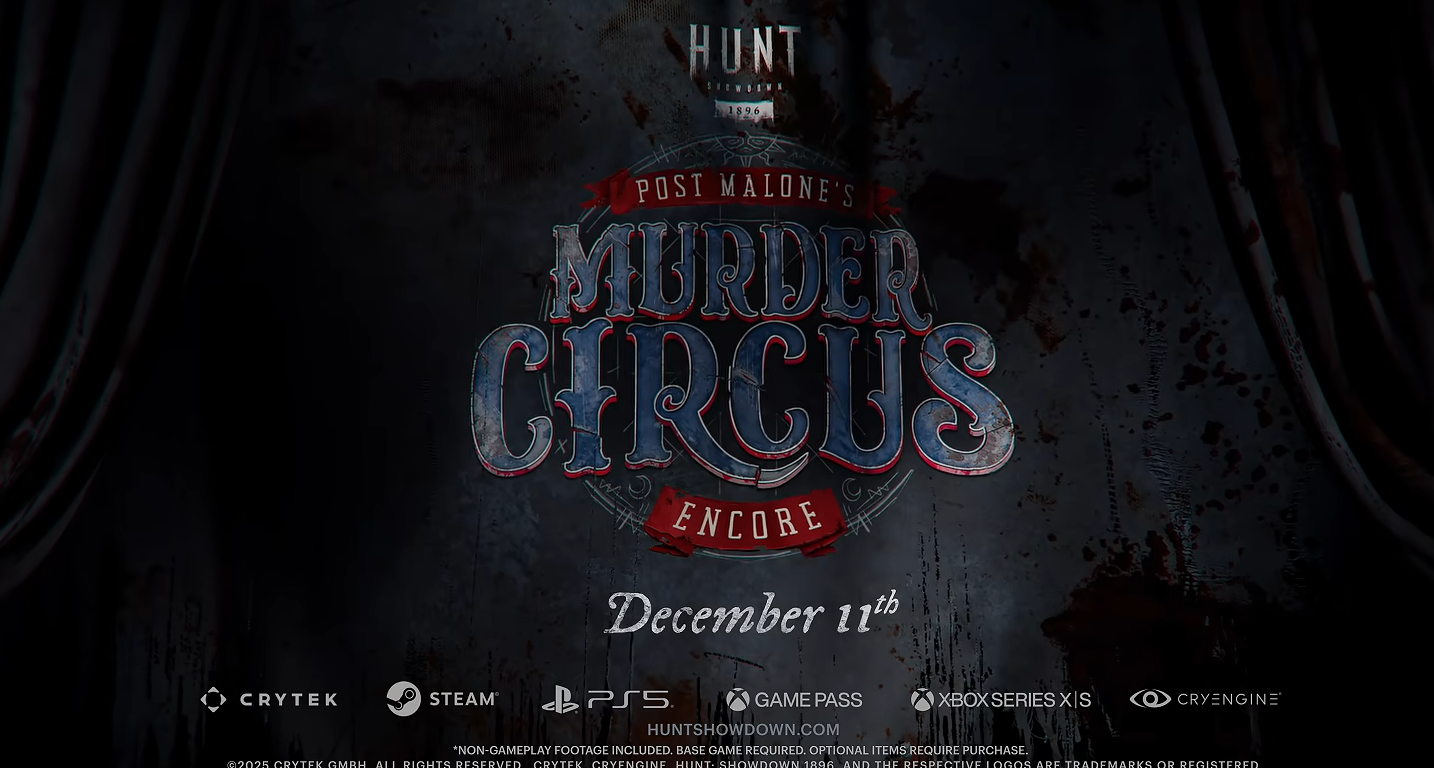 【獵殺：對決】12月11日，Post Malone「怪誕馬戲團」全新迴歸！