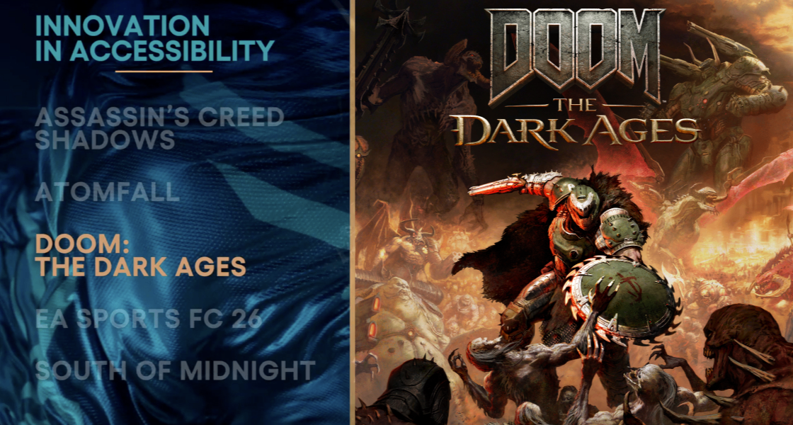 《毀滅戰士：黑暗時代》榮獲TGA最佳無障礙創新獎！