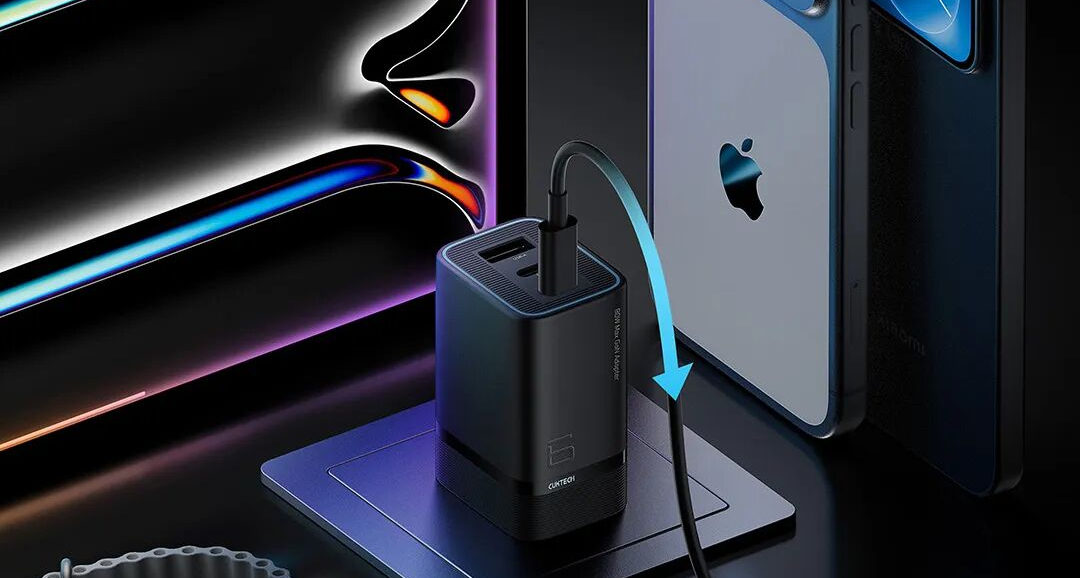 迷你90W三口充電器， 酷態科6號充電器Mini，鈦黑配色現已開售！