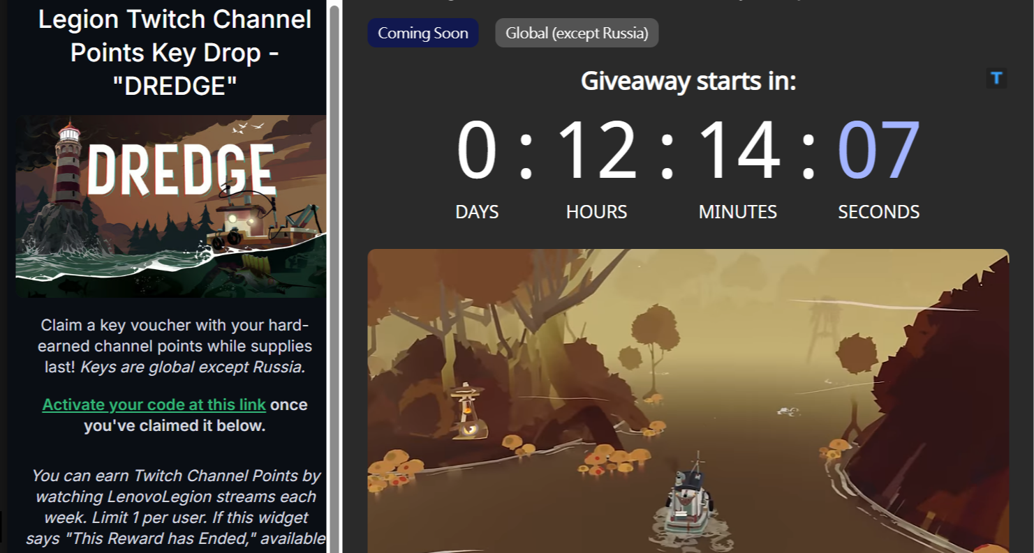 【提醒】Lenovo 12 小時後 Twitch 點數限量免費領取《漁帆暗湧》