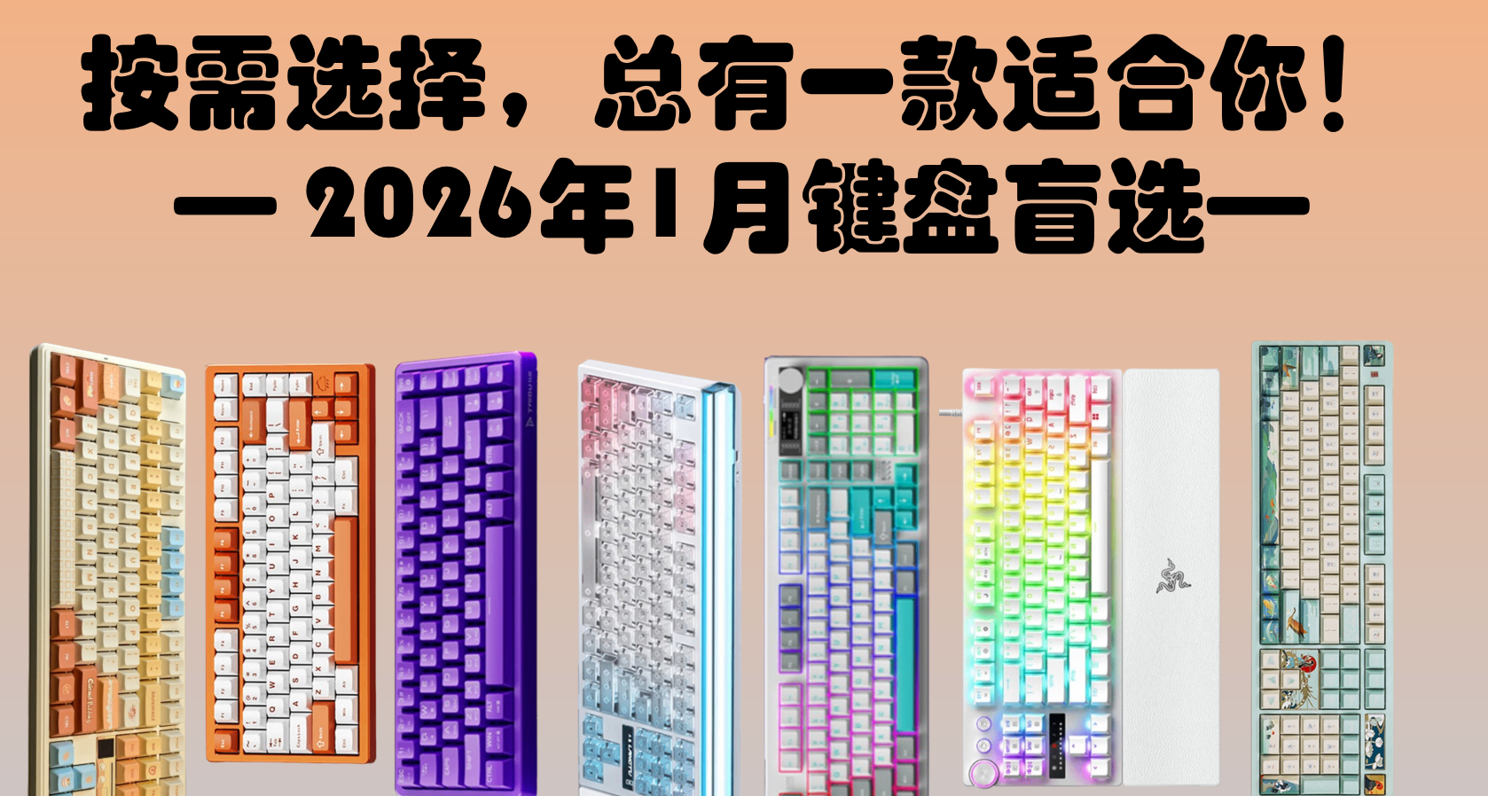 按需选择，总有一款适合你！2026年1月键盘盲选！