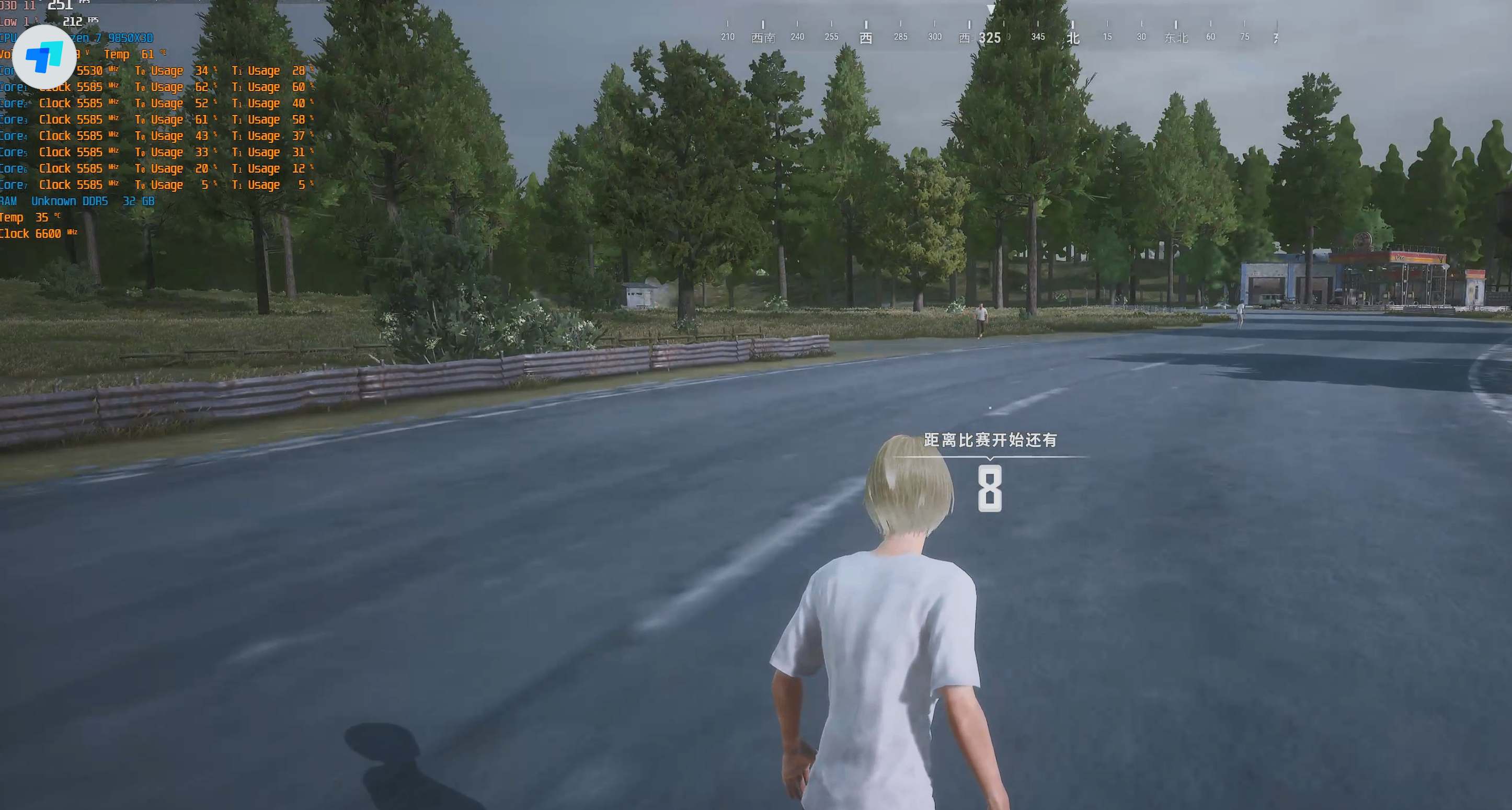 9850x3d绝地求生实战，比9800x3d稳多了。