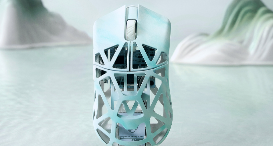 陶瓷肌理？36.4克？899小手鎂合金鼠標|萬靈花獸「青白瓷」