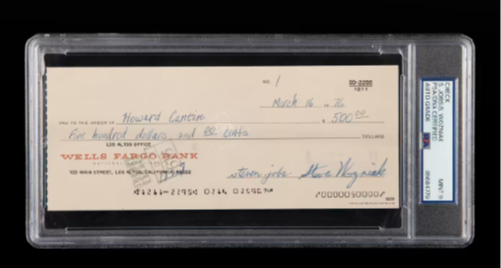 破紀錄！蘋果 1 號支票被拍出 241 萬美元，暴漲 4800 倍！