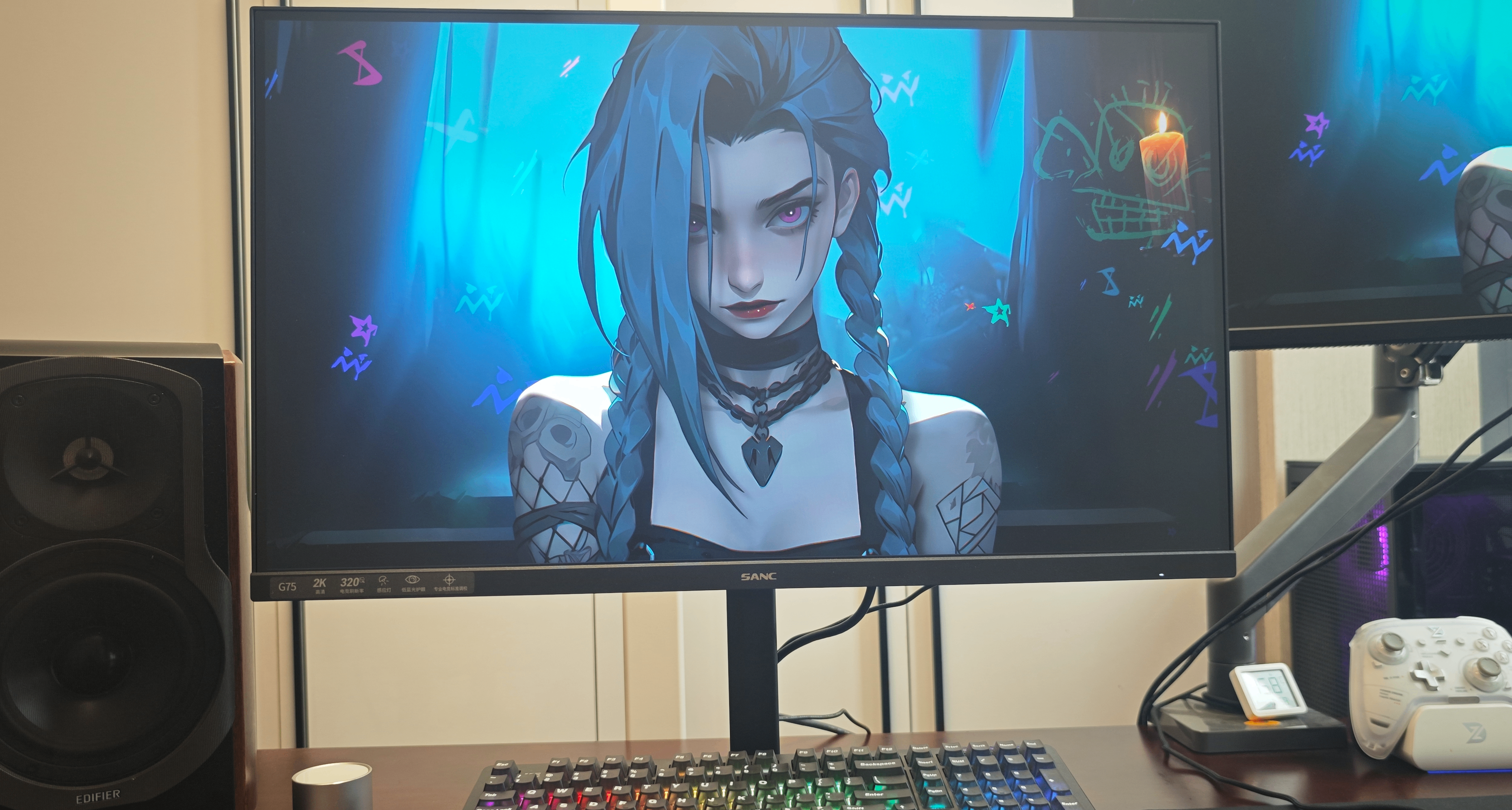 打永夜大坝不用夜视头的显示器！既卷价格又卷功能的SANC盛色G75