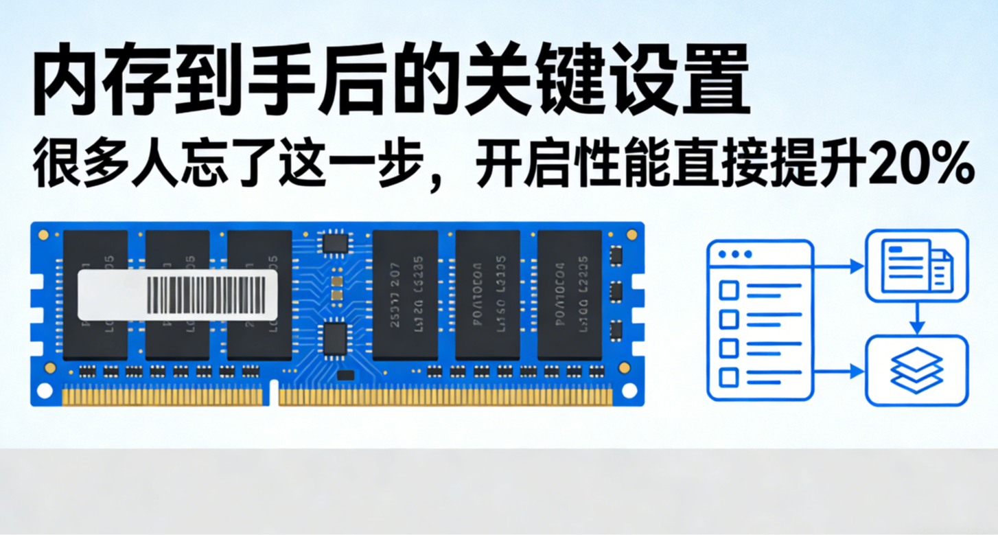 内存到手后的关键设置，很多人忘了这一步，开启性能直接提升20%
