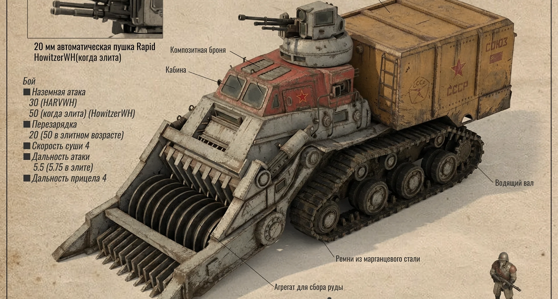 每日一个红警二单位介绍之武装采矿车篇——坚固的经济支柱