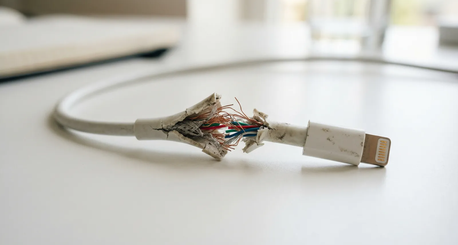 充電線用久了接口附近爲什麼總會破皮，是故意設計成這樣的嗎？