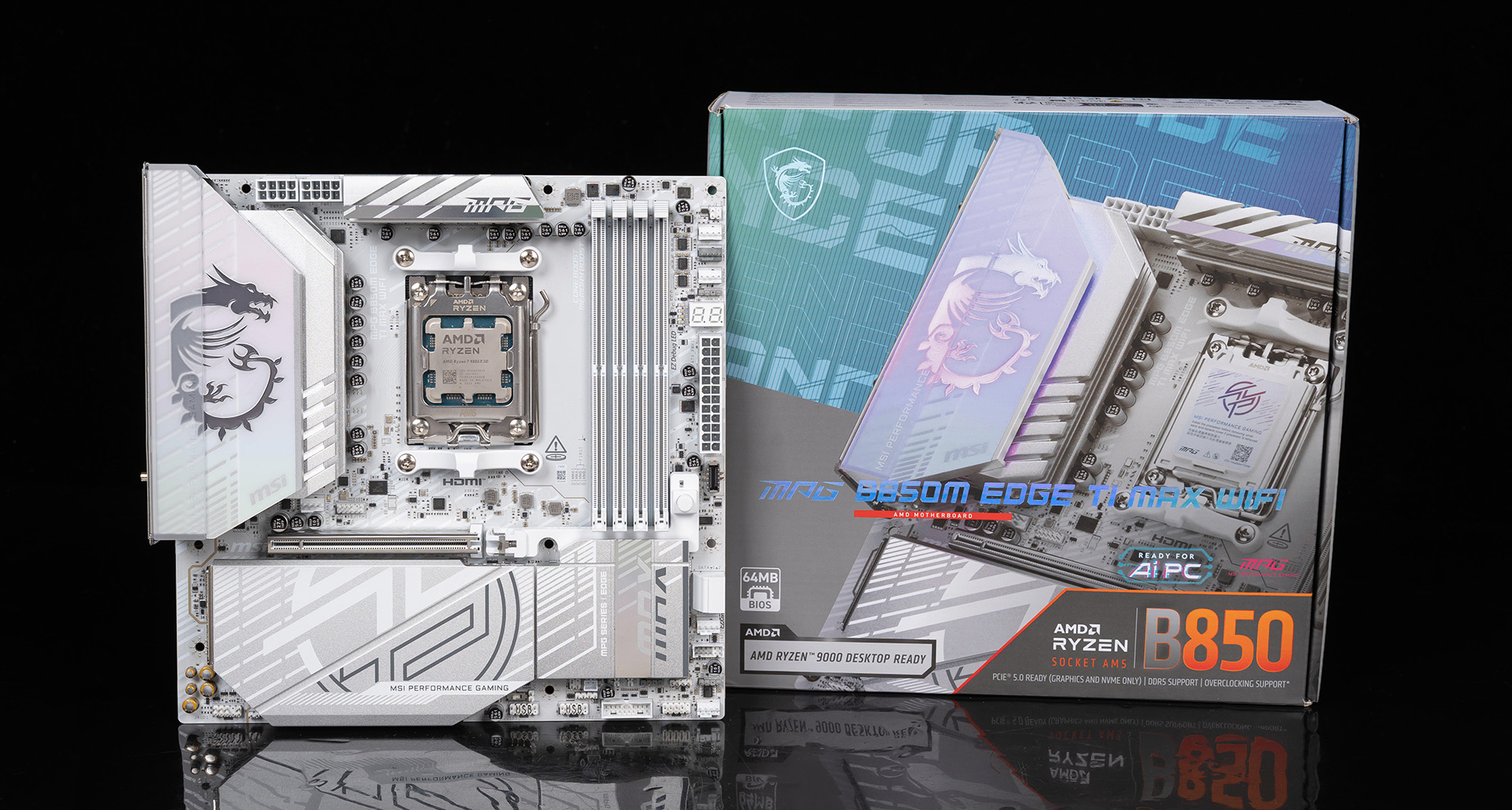 9850X3D+微星B850M刀锋钛评测：纯白、四M.2、丰富I/O、8400高频