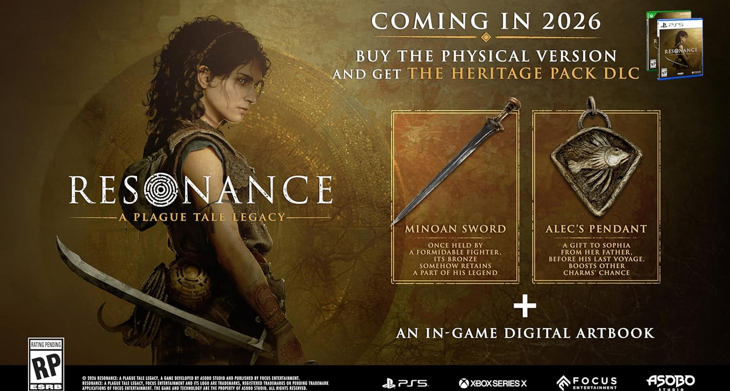 《共鳴：瘟疫傳說傳承》在亞馬遜開啓實體版預訂，售價爲409元！