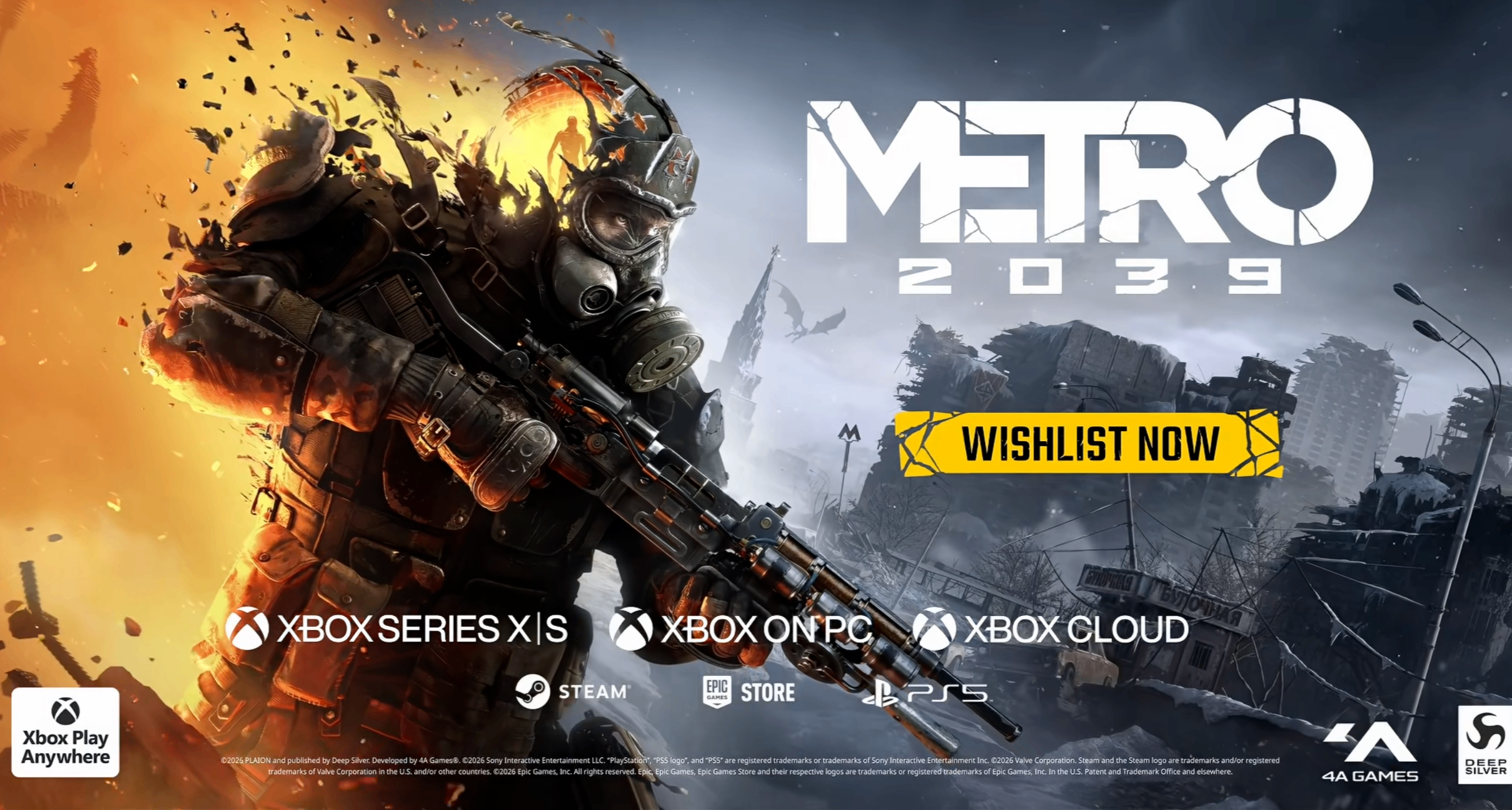 《地鐵：2039》Steam頁面上線，預計2026年冬季推出