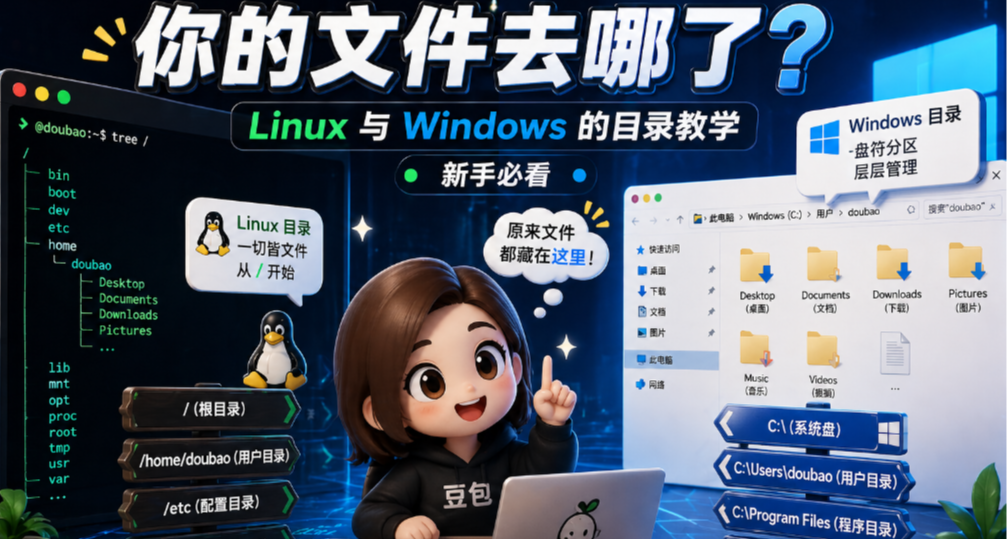 你的文件去哪了？—— Linux 与 Windows 的目录教学（新手必看）