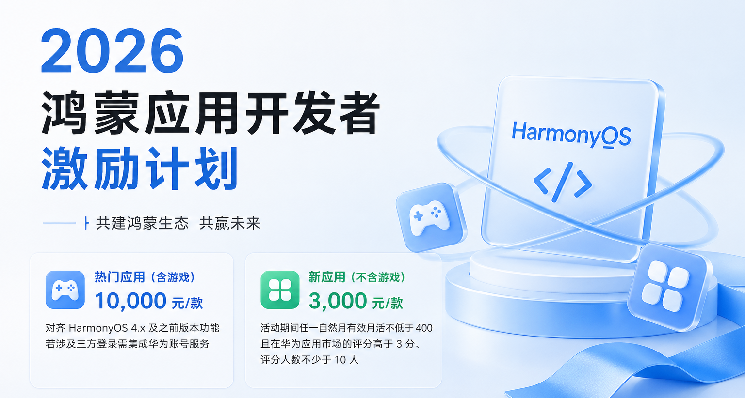 華爲發佈 2026 鴻蒙應用開發者激勵計劃