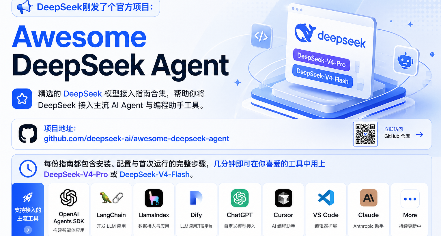 DeepSeek官方发布：精选 DeepSeek 模型接入指南合集