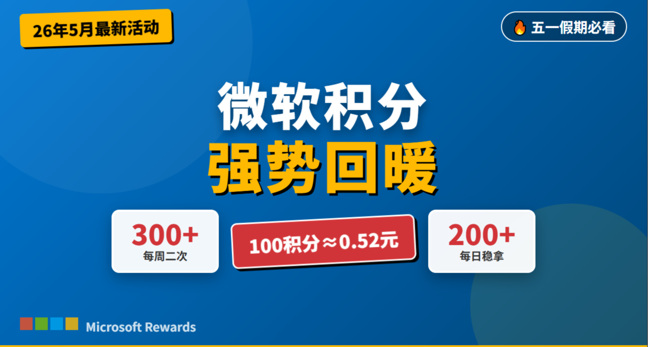 【微軟送錢、一天200】26年最新微軟積分活動，快速獲取積分攻略