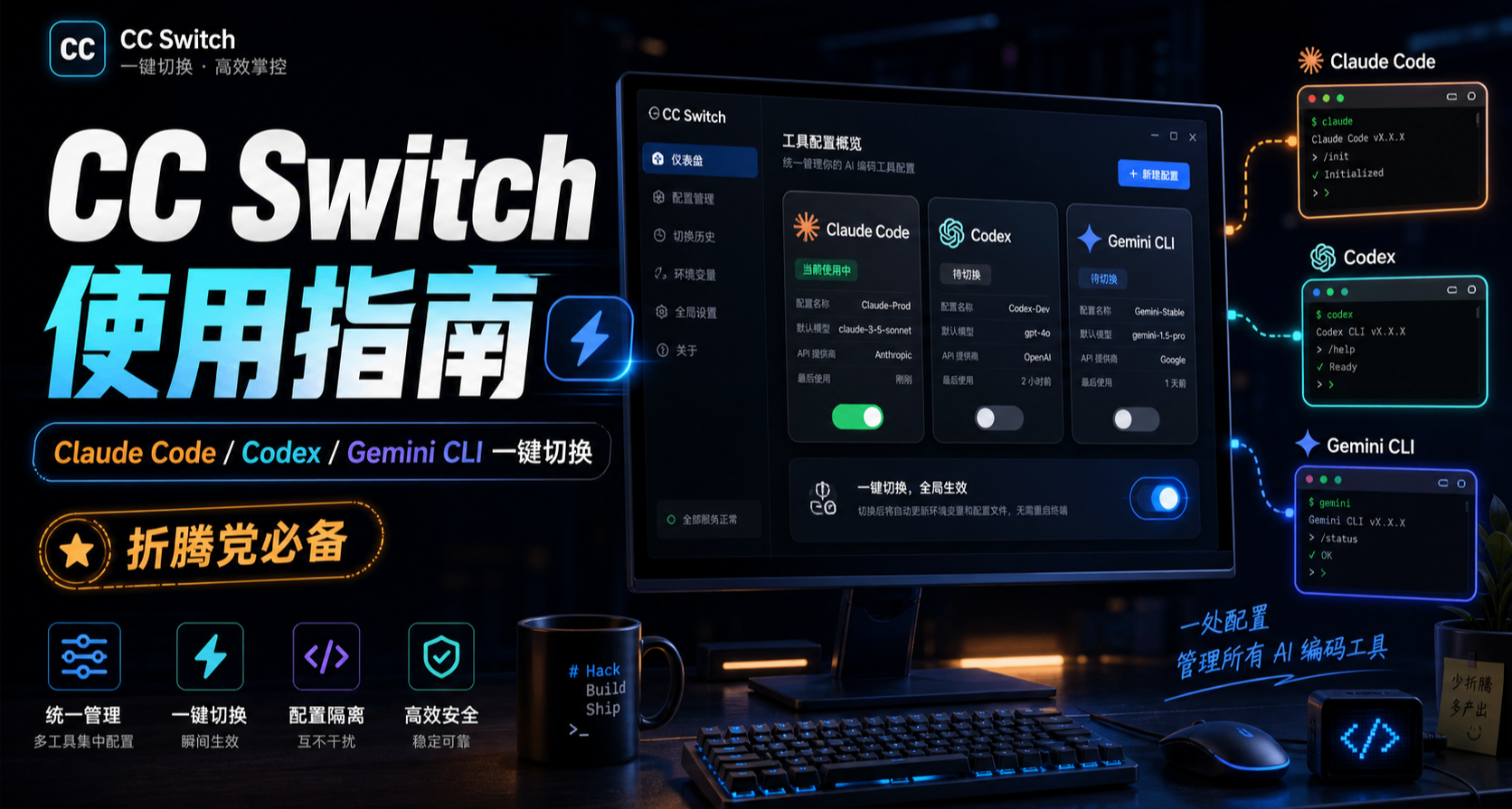 Claude Code/Codex/Gemini CLI配置切換終於不用手改了CC Switch