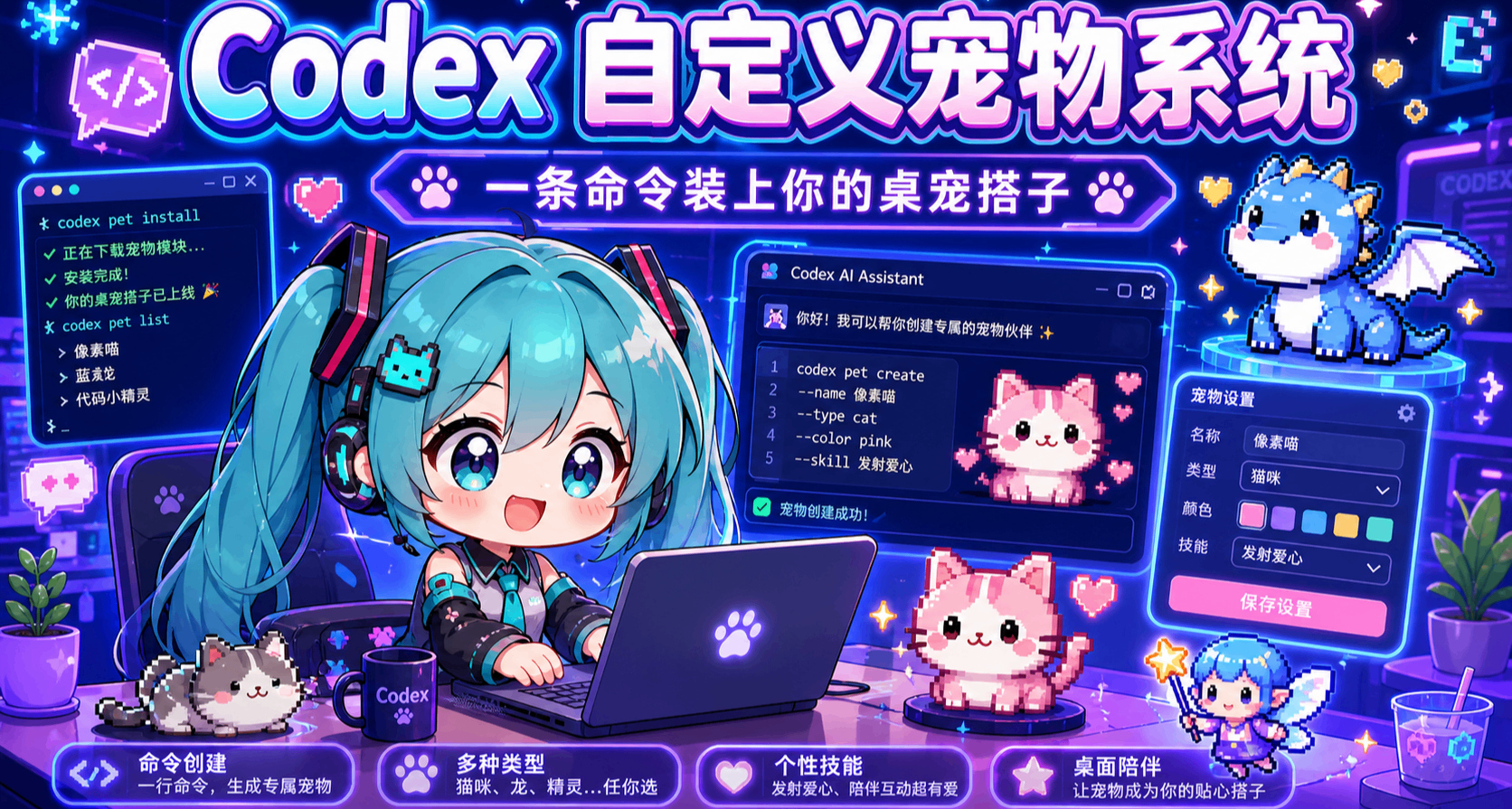 Codex寵物系統也能換皮？手把手教你給 Codex 裝上二次元小寵物