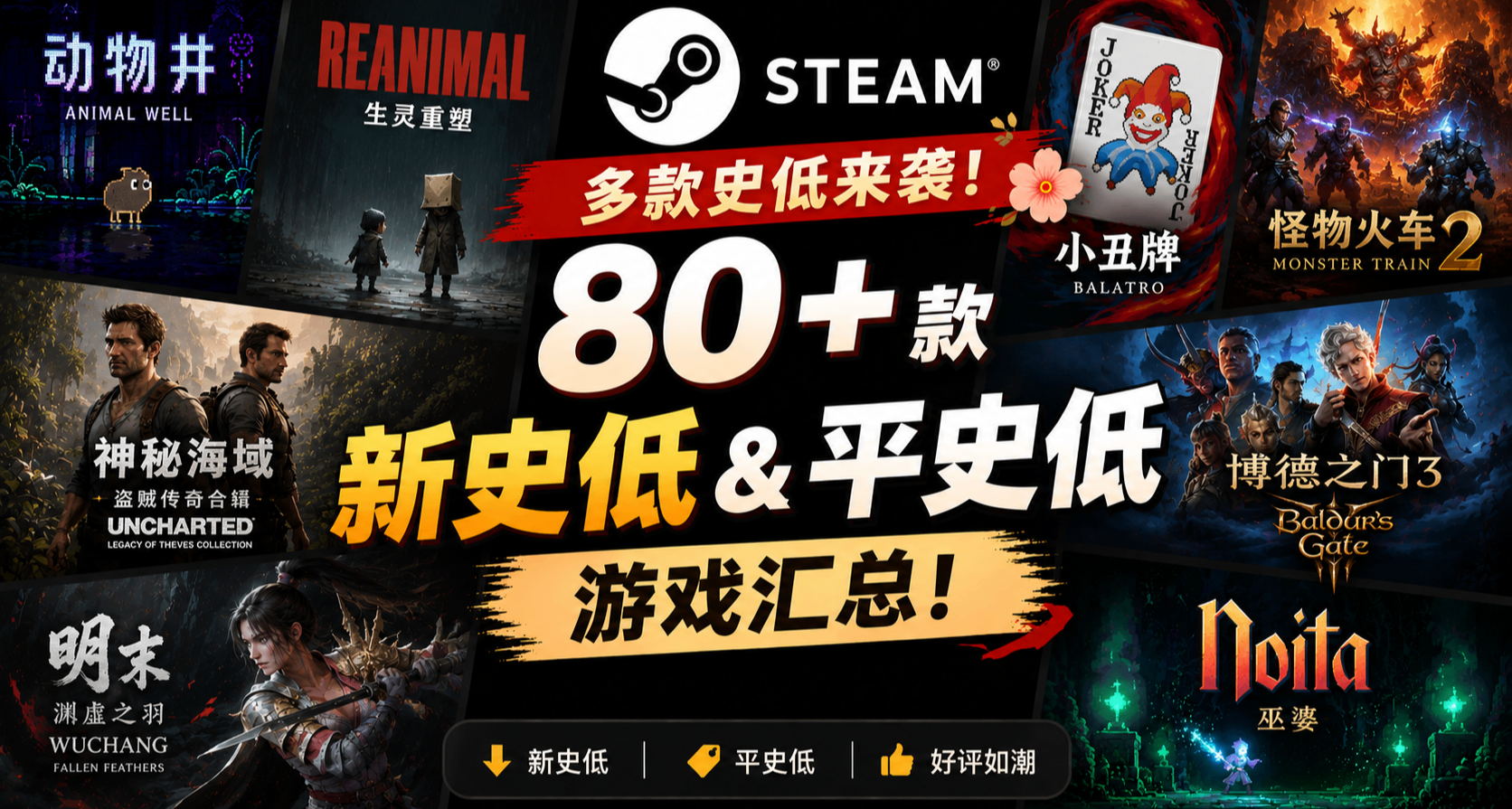 多款史低來襲 | Steam 80+ 款新史低&平史低遊戲彙總！！