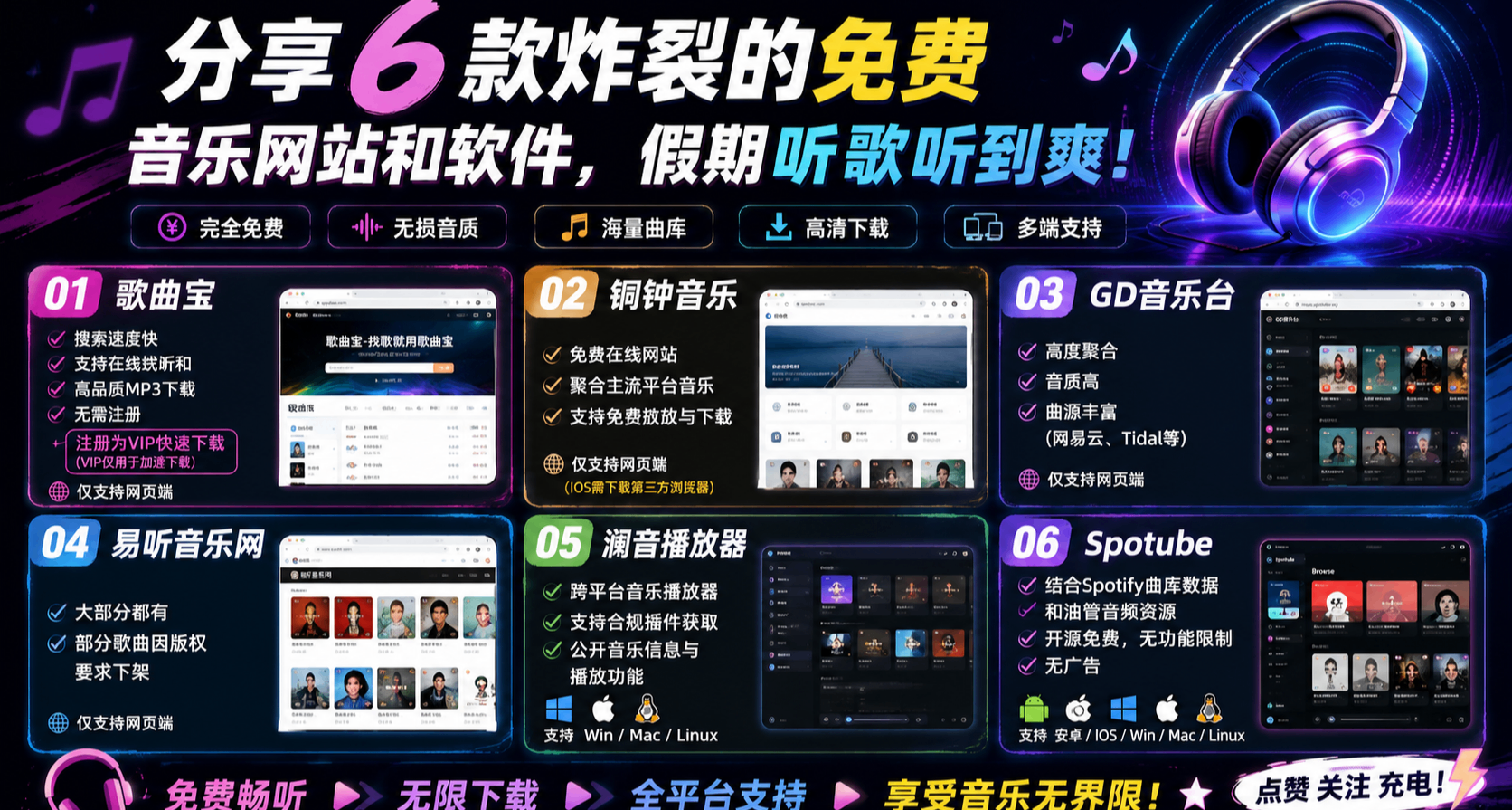 分享6款炸裂的免費音樂網站和軟件，假期聽歌聽到爽！