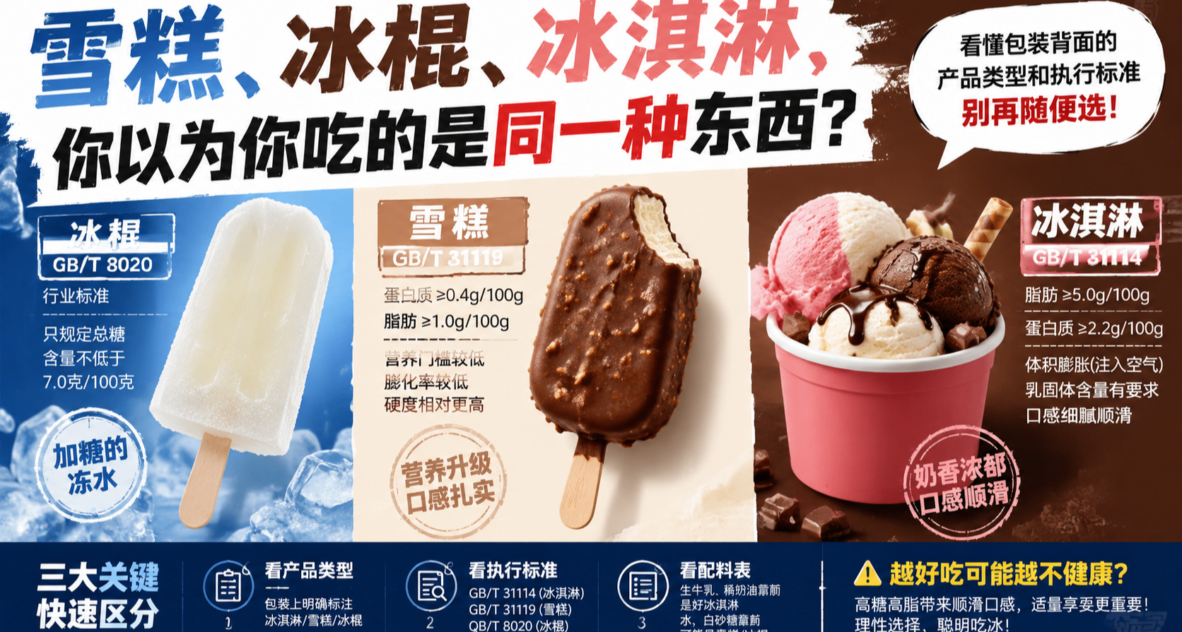 雪糕、冰棍、冰淇淋，你以爲你喫的是同一種東西？